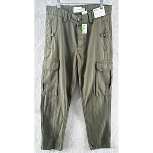 Topman Pants Mens Size 30x32 Green Cargo Relaxed Tapred Leg With Pockets